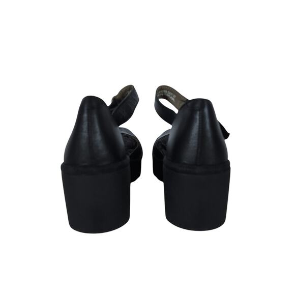 Fly London Womens Shoes 37 Black Leather Platform Ankle Strap Chunky Sole Indie - Picture 3 of 10